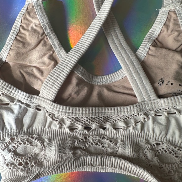 Free People / FP Movement Crochet My Way Bra XS/S White / nude - Picture 8 of 9